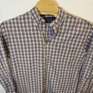 Ralph Lauren Blake Men's Large‎ Purple Orange Plaid Long Sleeve Button Shirt